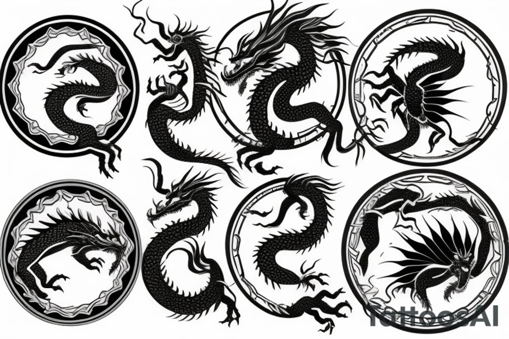 A circular dragon tattoo idea