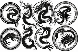 A circular dragon tattoo idea