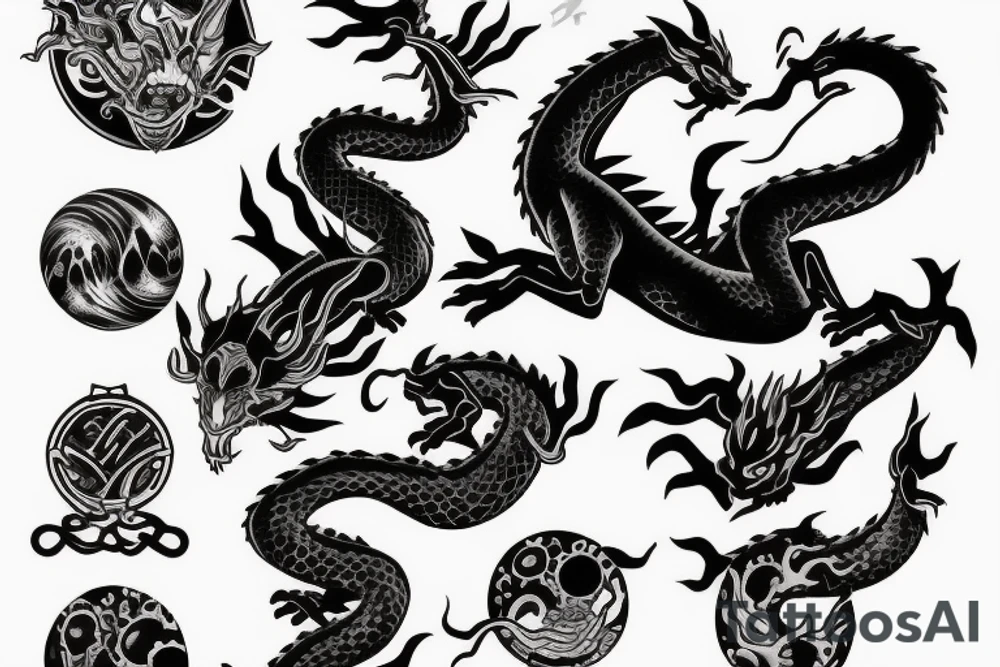 A dragon clenching it's claws on a planet tattoo idea