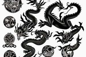 A dragon clenching it's claws on a planet tattoo idea
