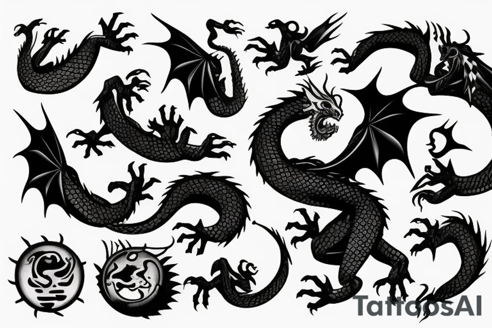 A dragon clenching it's claws on a planet tattoo idea
