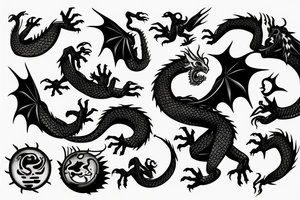 A dragon clenching it's claws on a planet tattoo idea