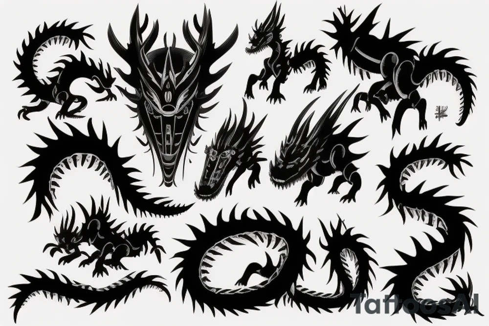 A robotic dragon tattoo idea