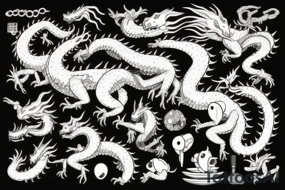 A robotic dragon tattoo idea
