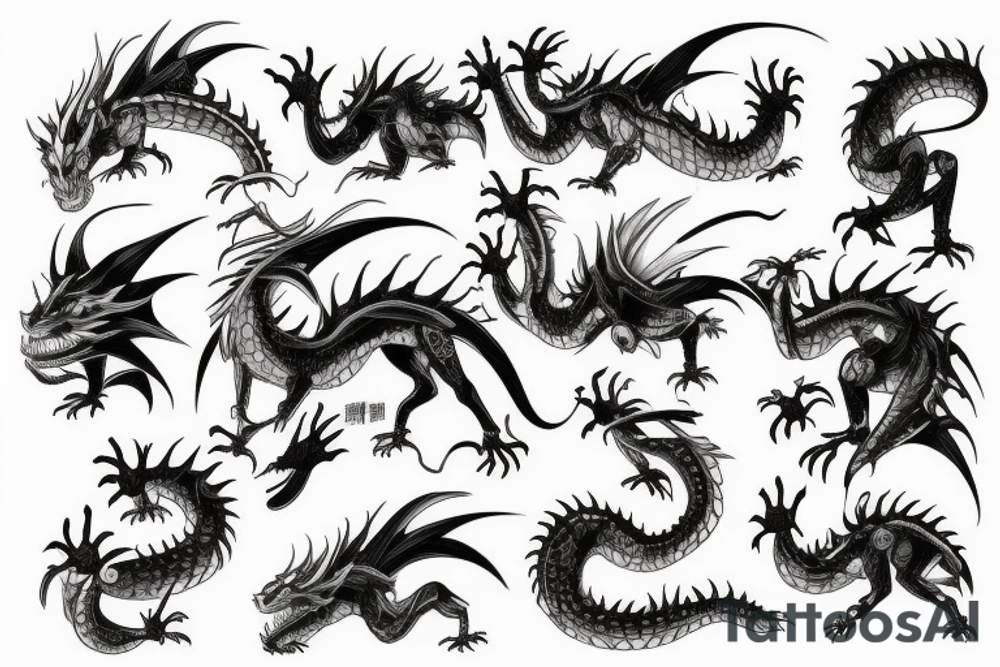 A mechanical dragon tattoo idea