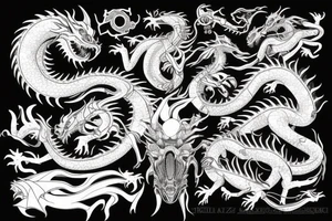 A mechanical dragon tattoo idea