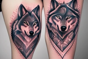 Feminine wolf tattoo idea
