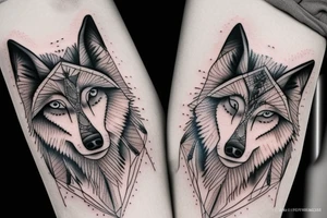 Feminine wolf tattoo idea
