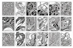 sea ​​pattern art nouveau tattoo idea