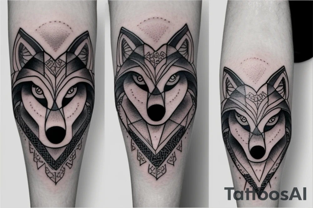 Feminine wolf tattoo idea