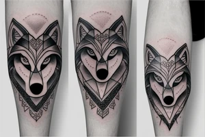 Feminine wolf tattoo idea