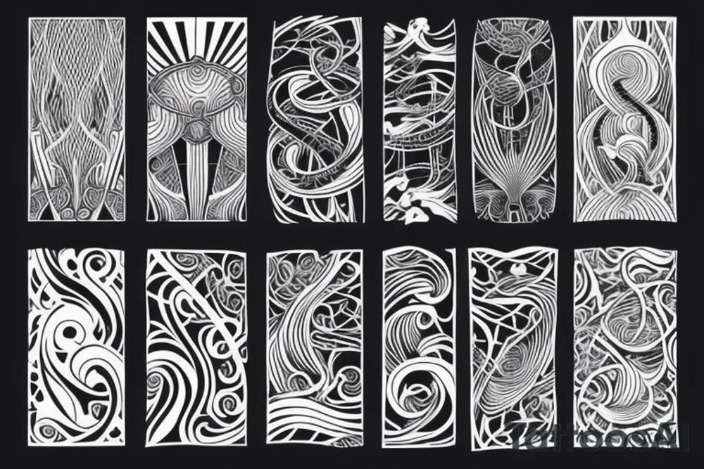 nautical ​​pattern art nouveau tattoo idea