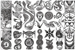 nautical ​​pattern art nouveau tattoo idea