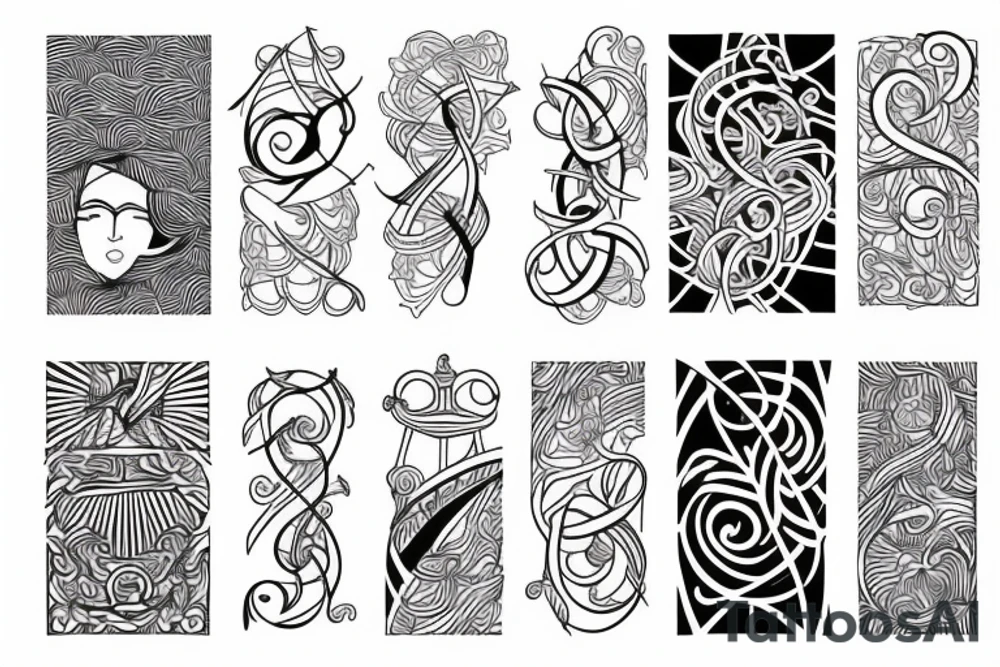 nautical ​​pattern art nouveau tattoo idea