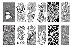 nautical ​​pattern art nouveau tattoo idea