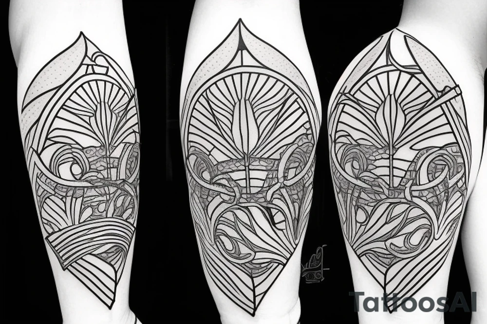nautical ​​pattern art nouveau tattoo idea