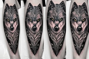Feminine wolf tattoo idea