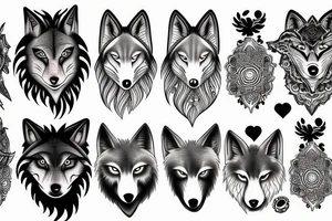 Feminine wolf tattoo idea