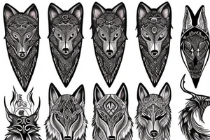 Feminine wolf tattoo idea