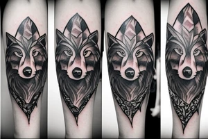 Feminine wolf tattoo idea
