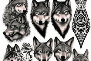 Female wolf tattoo idea