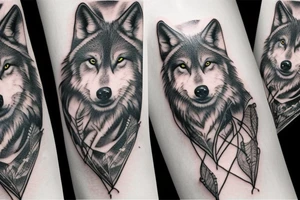 Female wolf tattoo idea