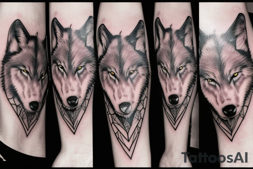 Femine  wolf  heart tattoo idea