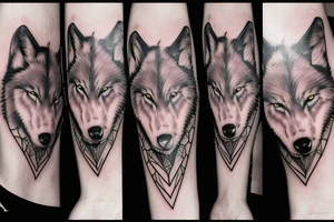 Femine  wolf  heart tattoo idea