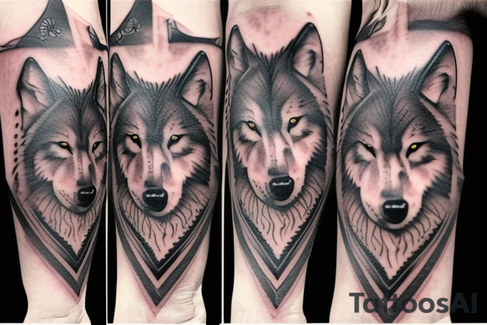 Femine  wolf  heart tattoo idea