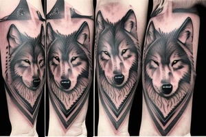 Femine  wolf  heart tattoo idea
