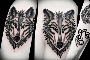 Femine wolf heart tattoo idea