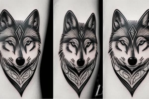 Femine wolf heart tattoo idea