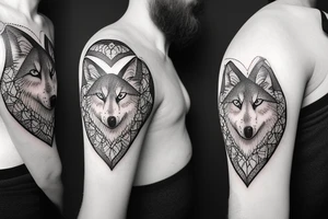 Femine wolf heart tattoo idea