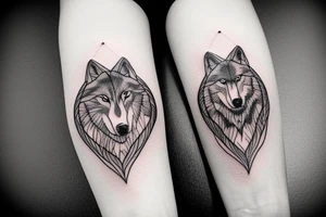 Femine wolf heart tattoo idea