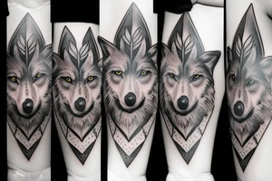 Femine wolf heart tattoo idea