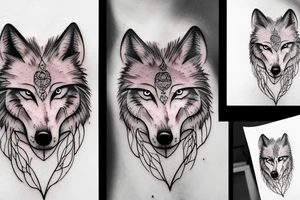 Femine wolf heart tattoo idea