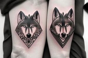 Femine wolf heart tattoo idea