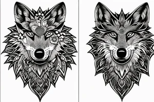 Femine wolf heart tattoo idea
