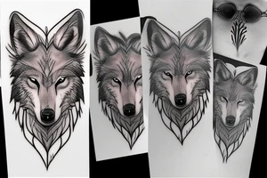 Femine wolf heart tattoo idea