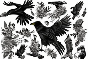 A black raven tattoo idea