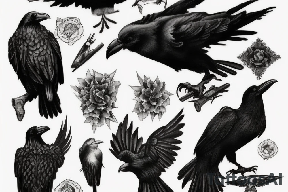 A black raven tattoo idea