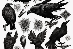 A black raven tattoo idea