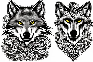 Femine wolf tattoo idea