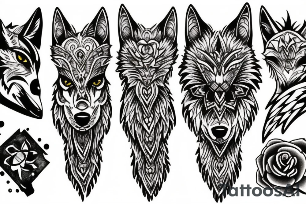 Femine wolf tattoo idea