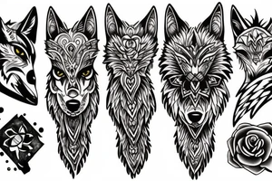 Femine wolf tattoo idea