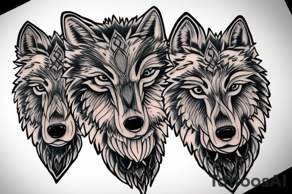 Femine wolf tattoo idea