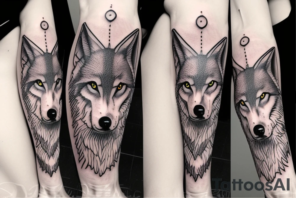 Femine wolf tattoo idea