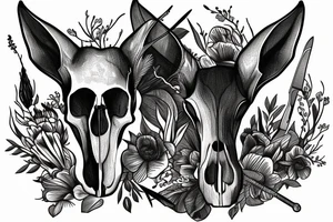 antelope skull with a knife tattoo idea