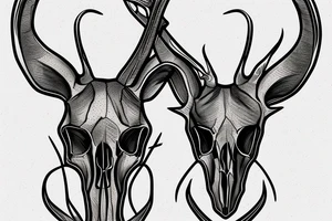 antelope skull with a knife tattoo idea