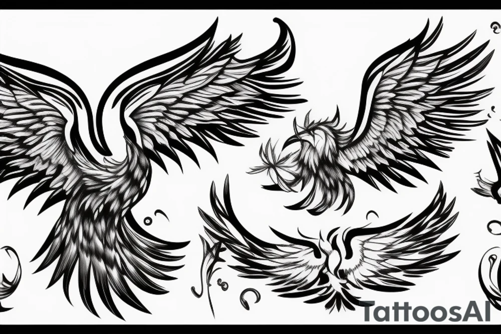 a phoenix waving its wings tattoo idea